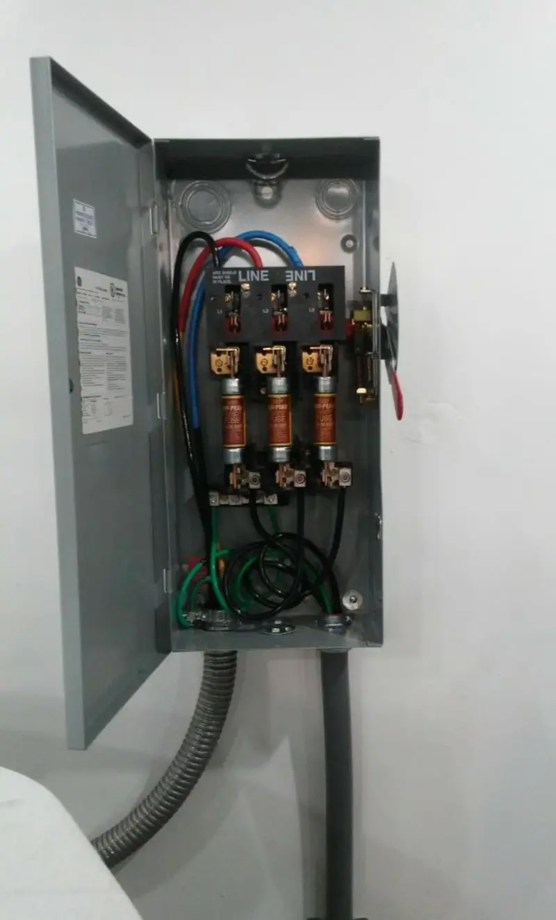 Three-phase disconnect switch installed for Electrical Wiring & Rewiring in River Falls
